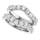 Platinum Round Natural Diamond French-Set Ring Guard - view 5