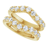 14K Gold Round Natural Diamond French-Set Ring Guard - Yellow Gold - view 5