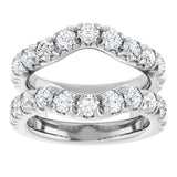 Platinum Round Lab-Grown Diamond French-Set Ring Guard - view 3