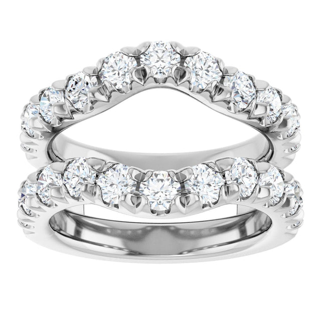 Platinum Round Lab-Grown Diamond French-Set Ring Guard - view 3