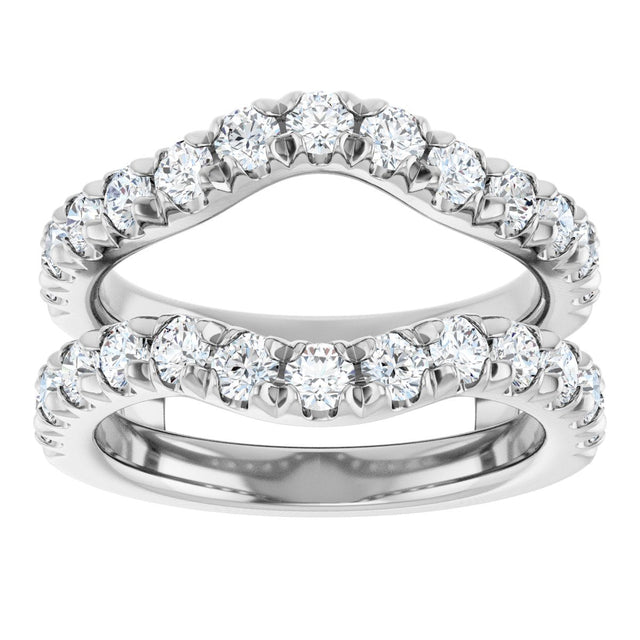 Platinum Round Lab-Grown Diamond French-Set Ring Guard - view 3