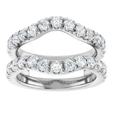 Platinum Round Natural Diamond French-Set Ring Guard - view 3