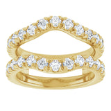 14K Gold Round Lab-Grown Diamond French-Set Ring Guard - Yellow Gold - view 3