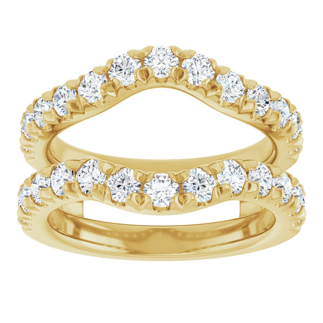 14K Gold Round Lab-Grown Diamond French-Set Ring Guard - Yellow Gold - view 3