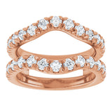 14K Gold Round Lab-Grown Diamond French-Set Ring Guard - Rose Gold - view 3