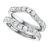 Platinum Round Lab-Grown Diamond French-Set Ring Guard - view 5