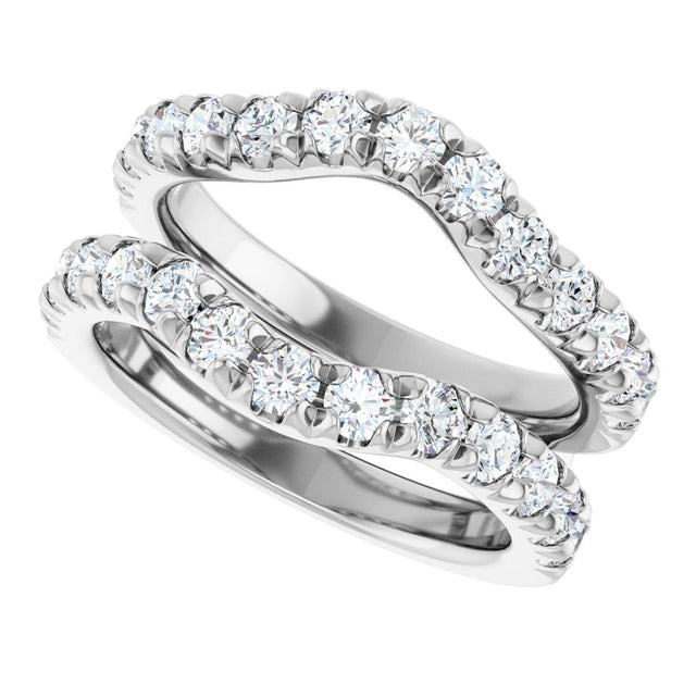 Platinum Round Lab-Grown Diamond French-Set Ring Guard - view 5