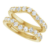 14K Gold Round Lab-Grown Diamond French-Set Ring Guard - Yellow Gold - view 5