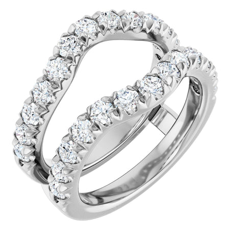 14K Gold Round Lab-Grown Diamond French-Set Ring Guard - White Gold