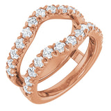 14K Gold Round Lab-Grown Diamond French-Set Ring Guard - Rose Gold