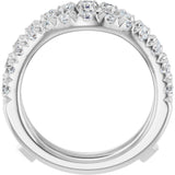 Platinum Round Lab-Grown Diamond French-Set Ring Guard - view 2