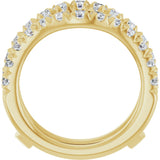 14K Gold Round Lab-Grown Diamond French-Set Ring Guard - Yellow Gold - view 2