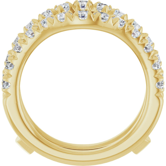 14K Gold Round Lab-Grown Diamond French-Set Ring Guard - Yellow Gold - view 2