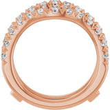 14K Gold Round Lab-Grown Diamond French-Set Ring Guard - Rose Gold - view 2