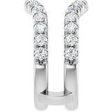 Platinum Round Lab-Grown Diamond French-Set Ring Guard - view 4