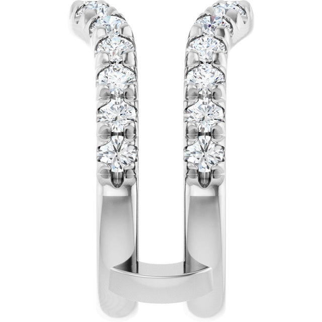 Platinum Round Lab-Grown Diamond French-Set Ring Guard - view 4