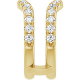 14K Gold Round Lab-Grown Diamond French-Set Ring Guard - Yellow Gold - view 4