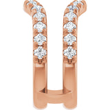 14K Gold Round Lab-Grown Diamond French-Set Ring Guard - Rose Gold - view 4