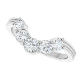 Platinum Round Lab-Grown Diamond Contour Band – 2.7-3.5mm Stones - view 5