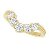 14K Gold Round Lab-Grown Diamond Contour Band – 2.7-3.5mm Stones - Yellow Gold - view 5