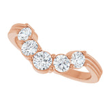 14K Gold Round Lab-Grown Diamond Contour Band – 2.7-3.5mm Stones - Rose Gold - view 5