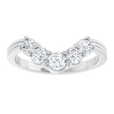 Platinum Round Lab-Grown Diamond Contour Band – 2.7-3.5mm Stones - view 3