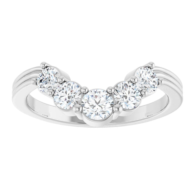 Platinum Round Lab-Grown Diamond Contour Band – 2.7-3.5mm Stones - view 3