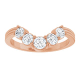 14K Gold Round Lab-Grown Diamond Contour Band – 2.7-3.5mm Stones - Rose Gold - view 3