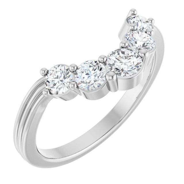 Platinum Round Lab-Grown Diamond Contour Band – 2.7-3.5mm Stones