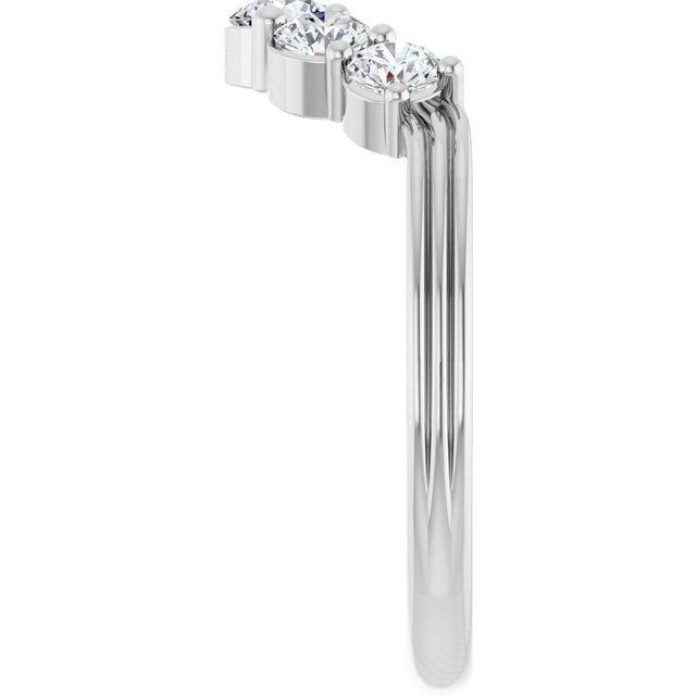 Platinum Round Natural Diamond Contour Band – 2.7-3.5mm Stones - view 4
