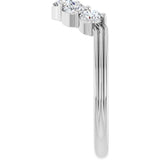 14K Gold Round Lab-Grown Diamond Contour Band – 2.7-3.5mm Stones - White Gold - view 4