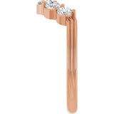 14K Gold Round Lab-Grown Diamond Contour Band – 2.7-3.5mm Stones - Rose Gold - view 4