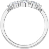 14K Gold Round Lab-Grown Diamond Contour Band – 2.7-3.5mm Stones - White Gold - view 2