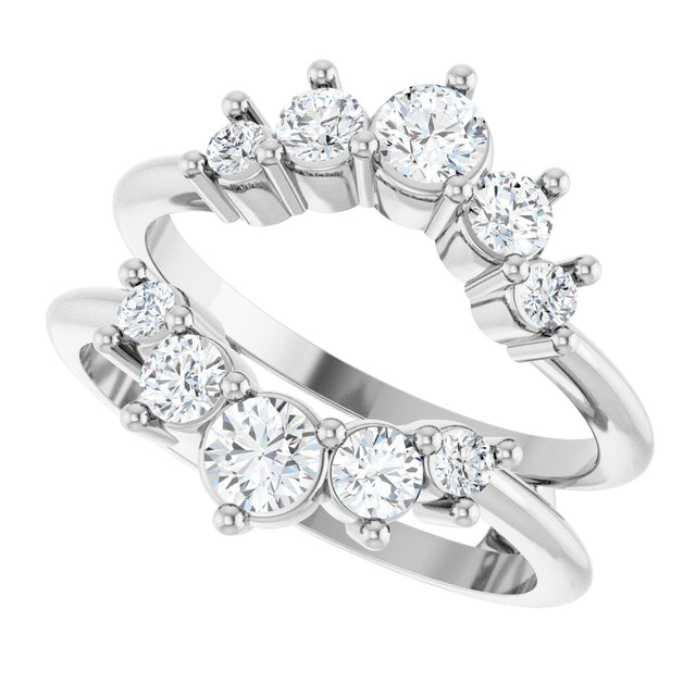 Platinum Round Natural Diamond Ring Guard – 2.2-3.5mm Stones - view 5