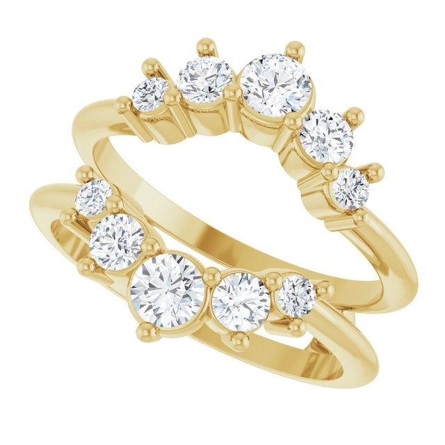 14K Gold Round Lab-Grown Diamond Ring Guard – 2.2-3.5mm Stones - Yellow Gold - view 5