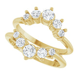 14K Gold Round Natural Diamond Ring Guard – 2.2-3.5mm Stones - Yellow Gold - view 5