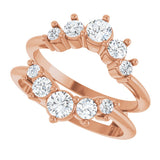 14K Gold Round Lab-Grown Diamond Ring Guard – 2.2-3.5mm Stones - Rose Gold - view 5