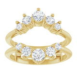 14K Gold Round Lab-Grown Diamond Ring Guard – 2.2-3.5mm Stones - Yellow Gold - view 3
