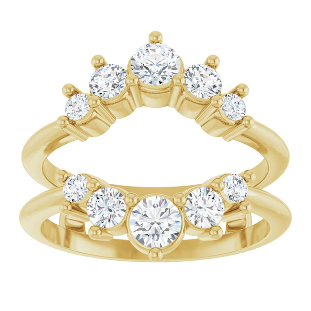 14K Gold Round Lab-Grown Diamond Ring Guard – 2.2-3.5mm Stones - Yellow Gold - view 3