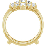 14K Gold Round Natural Diamond Ring Guard – 2.2-3.5mm Stones - Yellow Gold - view 2