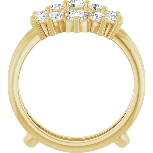 14K Gold Round Lab-Grown Diamond Ring Guard – 2.2-3.5mm Stones - Yellow Gold - view 2