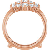 14K Gold Round Lab-Grown Diamond Ring Guard – 2.2-3.5mm Stones - Rose Gold - view 2