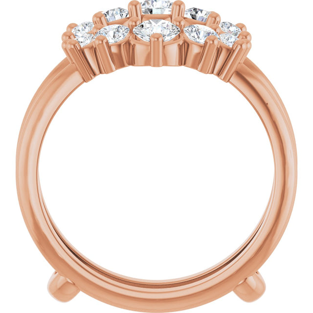 14K Gold Round Lab-Grown Diamond Ring Guard – 2.2-3.5mm Stones - Rose Gold - view 2