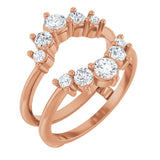 14K Gold Round Natural Diamond Ring Guard – 2.2-3.5mm Stones - Rose Gold