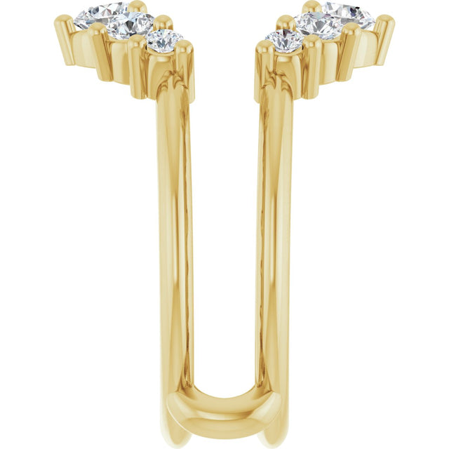 14K Gold Round Lab-Grown Diamond Ring Guard – 2.2-3.5mm Stones - Yellow Gold - view 4