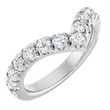Platinum Round Natural Diamond V Contour Band – 1.3-3mm Stones
