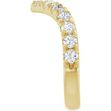 14K Gold Round Natural Diamond V Contour Band – 1.3-3mm Stones - Yellow Gold - view 4