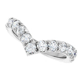 Platinum Round Natural Diamond V Contour Band – 1.3-3mm Stones - view 5