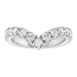 Platinum Round Natural Diamond V Contour Band – 1.3-3mm Stones - view 3