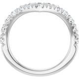 Platinum Round Natural Diamond V Contour Band – 1.3-3mm Stones - view 2